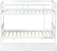 Twin over Twin Wood Bunk Bed with 2 Drawers for Girls,Boys,Convertible into 2 Beds,Wood Bunk Bed with Ladder and Safety Guardrails,No Box Spring Needed, White