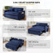 Navy Corduroy Convertible Sleeper Sofa Bed Pockets