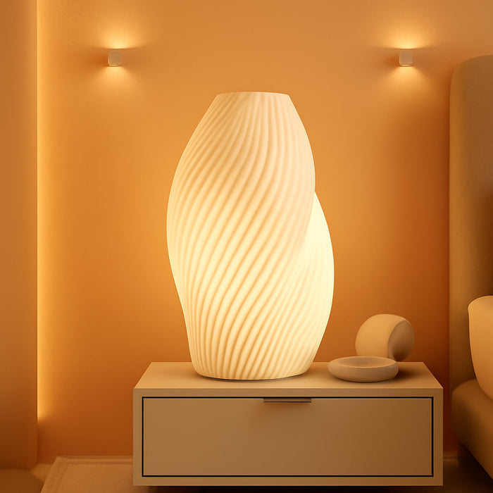 11.9" Modern Ceramic Table Lamp, Fully Dimmable Modern Bedside Lamps for Bedroom, Living Room and Nightstand, White Translucent Ceramic Shade, Warm Ambient Lighting, Corded, Bulb Included