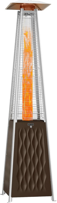 Pyramid Patio Heater, 48,000 BTU Outdoor Patio Heater, Quartz Glass Tube Propane Heater, Triple Protection System, with Wheels, Outdoor Heater for Commercial & Residential, Brown