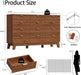 Fluted Dresser for Bedroom with 12 Drawers, 57" Wide Modern Chest of Drawers with Metal Handle, Wooden Dresser TV Stand, Wood Closet Clothes Storage Organizer for Living Room, Hallway, Walnut
