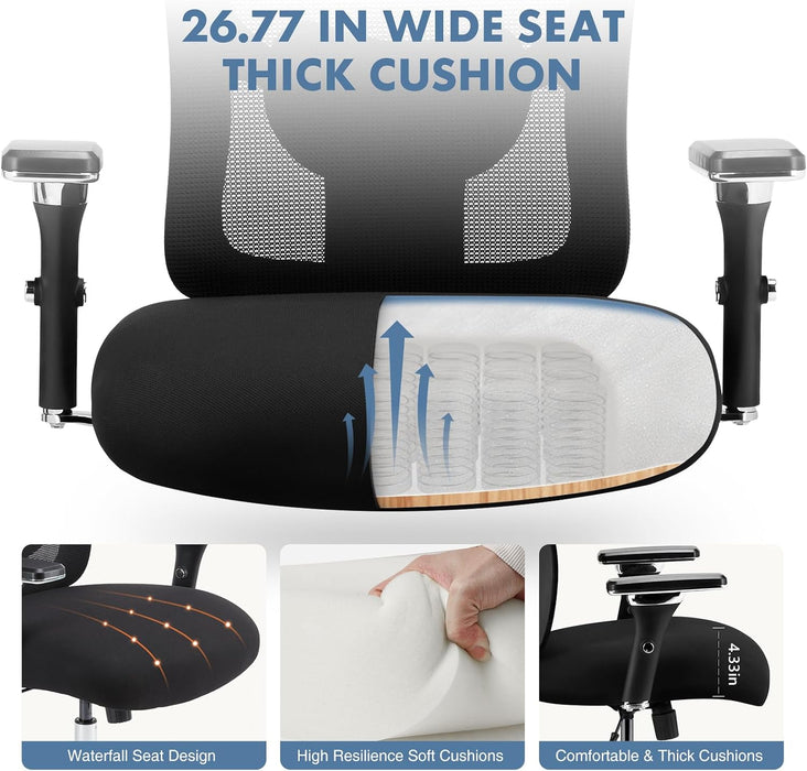 Big and Tall Office Desk Chair, 500Lbs Heavy Duty Mesh Chair
