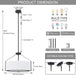 20Inches Drum Chandeliers, 5-Light Modern Farmhouse Pendant Light Fixture with White Linen Fabric Shade, Black round Adjustable Hanging Lights for Dining Room Bedroom Kitchen Foyer Entryway