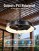 Indoor & Outdoor Ceiling Fans for Patios with Rgb Light,3-Way Installation