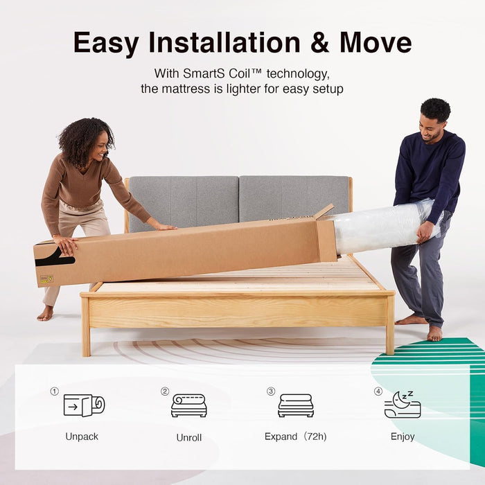 Twin Mattress, 6 Inch Twin Size Mattresses in a Box with Smarts™ Coil for Pressure Relief, Medium Plush Foam and Spring Hybrid Colchones with Certipur-Us Certified