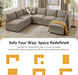 127 Inch Taupe Contemporary Modular Sectional Sofa