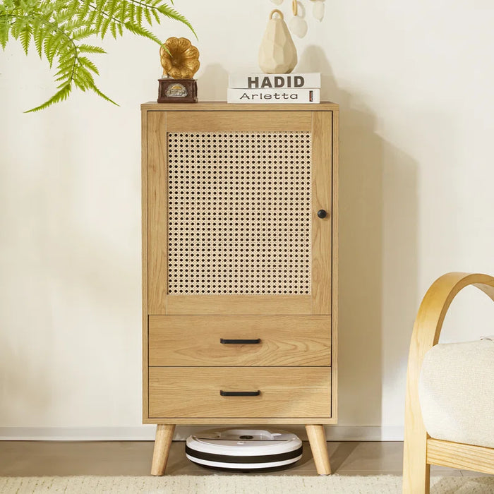 Rattan 1-Door Cabinet
