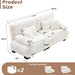 Modern Living Room Velvet Recliner Sofa, Loveseat Sofa for Apartment, Solid Wood Frame, Easy to Install (94.4 Inch,White)