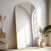 76"X34" Arched Gold Mirror Full Length, Gold Standing Floor Mirror