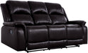 Katie Leather Recliner Sofa Set, Manual Recliner Sofa Couch - Living Room Furniture Set, Leather Reclining Sofa Recliner Couch for Office Home, Living Room Sofa Recliners, Air Leather, Espresso