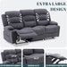 Oversized Recliner Sofa with Heat and Massage, Big Large 3-Seater RV Recliner Couch Sofa for Living Room, Wall-Hugger Reclining Sofa with Cup Holders and USB Port (Fabric, Grey)