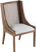 Yone Dining Chairs Set of 2, Modern Dining Chair with Fabric Upholstery, Rubberwood Frame Kitchen Chairs with Cane Webbing, Extra Seat for Dining Room, Beige + Brown