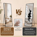 76"×34" Full Length Wall Mounted Hanging Mirror, Aluminum, Black