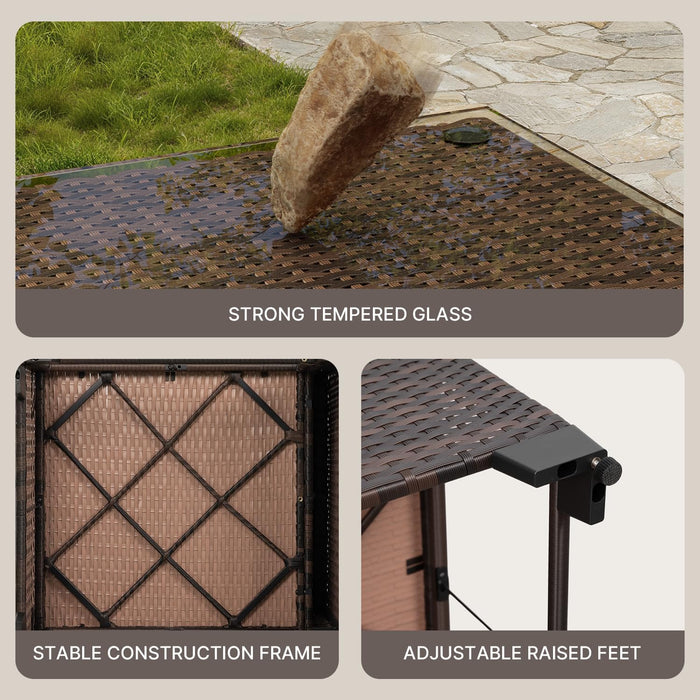 6-Piece Outdoor Patio Furniture Set, PE Wicker Rattan Sectional Sofa Conversation Set with Thickened Cushions and Coffee Table, All-Weather Patio Furniture for Garden, Backyard, Poolside, Grey