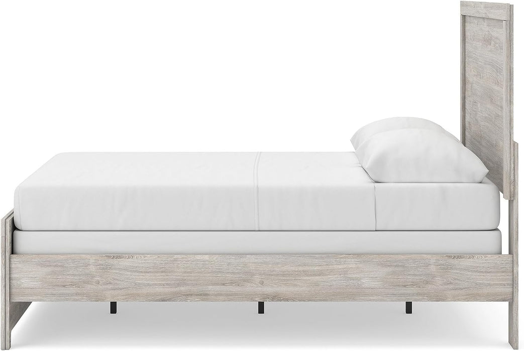 Signature Design by Ashley Jonnifer Full Panel Bed Frame, Light Gray Bedroom Furniture with Panel Headboard, Engineered Wood and Decorative Laminate, Relaxed Casual Style