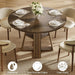 47.2 Inches round Dining Table for 4 to 6 with Open Storage Space,Walnut