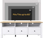 White TV Stand, Entertainment Center for Tvs up to 55"/60"/65", Modern Media Console with 3 Cabinets for Living Room