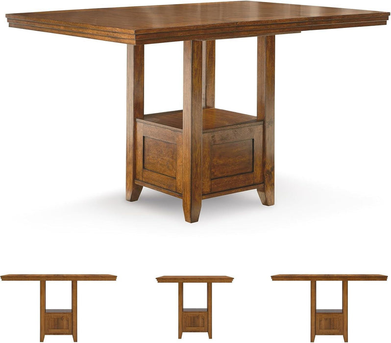 Ralene Traditional 36" Counter Height Dining Room Extension Table, Medium Brown