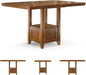 Ralene Traditional 36" Counter Height Dining Room Extension Table, Medium Brown