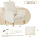 Beige Upholstered Accent Chair With Ergonomic Back
