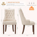 Fabric Side Dining Chairs Set of 6, Wingback Upholstered Dining Room Chairs with Tufted Button, Living Room Chairs for Home Kitchen, Beige