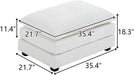 36.6" Big Cloud Comfy Ottoman Chenille Cream White