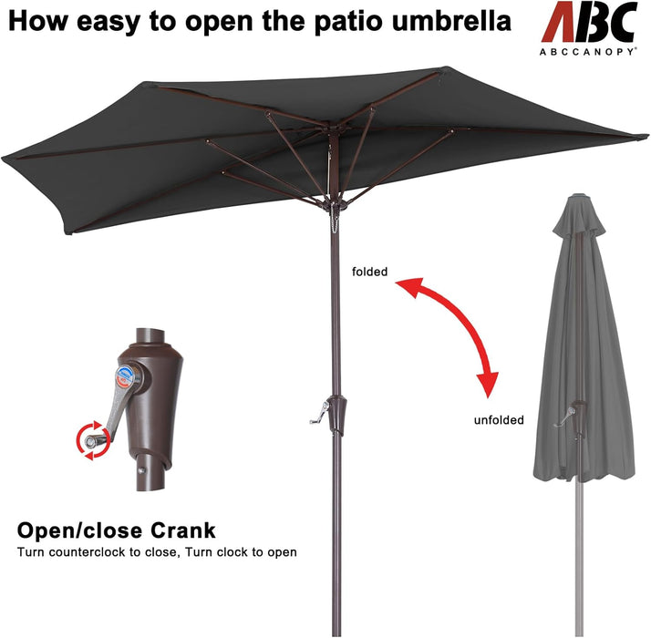 Patio Umbrella 9FT - Outdoor Half Umbrellas for Patio, Backyard, Garden, Deck (Dark Gray)