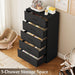 Tall Dresser with 5 Drawers, Modern Wooden Chest of Drawers with Diamond Panel, Anti-Tipping Device, Sturdy and Stable Storage Organizer for Bedroom, Hallway, Living Room