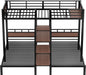 Metal Triple Bunk Bed JetBlackFinish IndustrialGrade