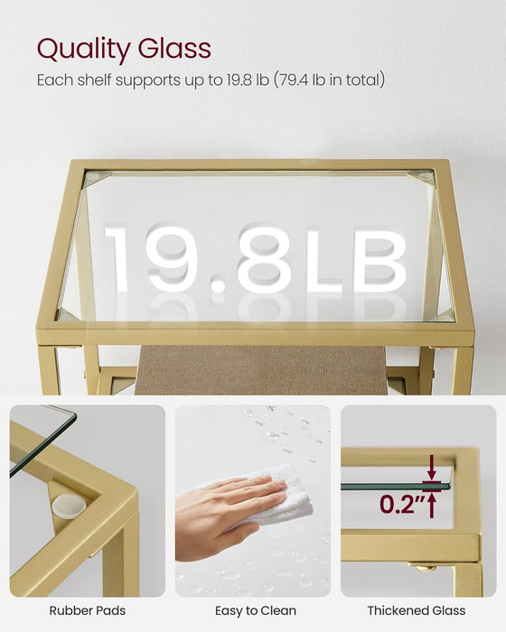 UltraSlim Bookshelf Gold Frame Modern Display Unit