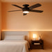 Ceiling Fans with Lights, 42 Inch Low Profile Ceiling Fan with Light and Remote Control, Flush Mount, Reversible, 3CCT, Dimmable, Quiet, Black Small Ceiling Fan for Bedroom Indoor/Outdoor Use