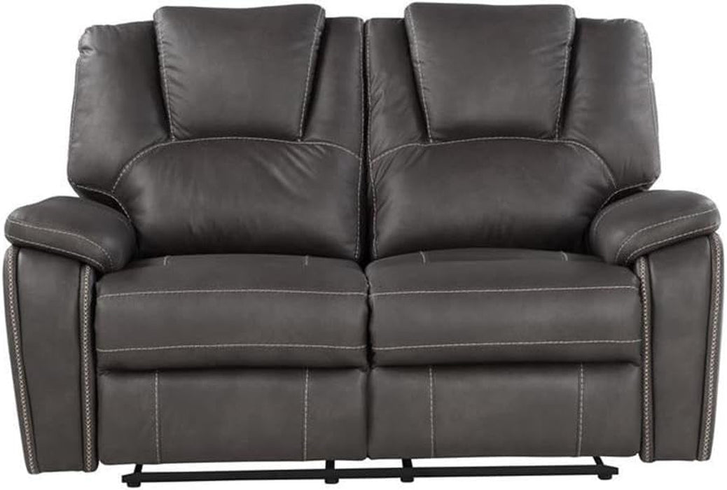 Manual Recliner Loveseat - Charcoal Faux Leather