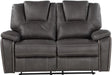 Manual Recliner Loveseat - Charcoal Faux Leather