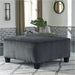 Abinger Contemporary Square Ottoman, Dark Gray