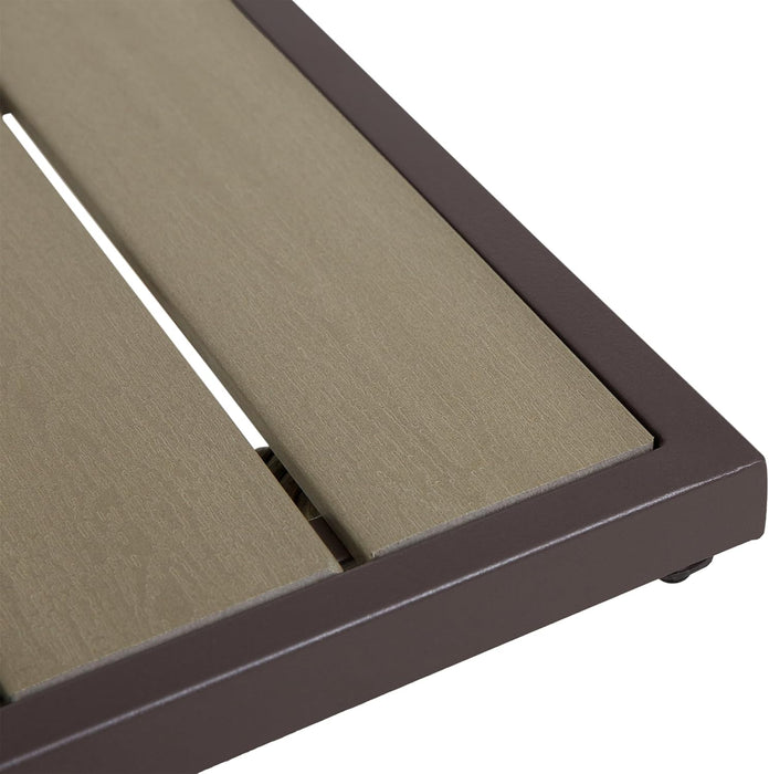 3 PCS Rattan Wicker Bar Set with Wood Grain Top Table and 2 Bar Stools for Outdoor, Patio, Poolside, Garden, Grey