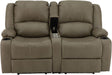 Charles 64" Powered Recliner RV Sofa with Console and Cupholders | Zero Wall Loveseat for Camper | Wall Hugger Couch with Upgraded 2023 Fabric (Putty)