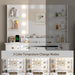 Vanity Desk with Mirror and Lights, Makeup Vanity with Mirror and LED Lights & Power Outlet, 3 Drawers and Cabinets, 3 Lighting Modes Dressing Table Set for Girls Women Bedroom, White