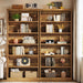 Rustic Brown Six Tier Freestanding Bookshelf Office
