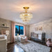 Crystal Gold Five Light Chandelier Ceiling Fixture