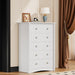 Tall Dresser for Bedroom, Modern Dressers with 5 Drawers, White
