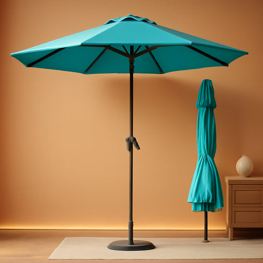 10FT Patio Umbrella, Outdoor Umbrella with Push Button Tilt and Crank, 8 Sturdy Ribs, UV Protection & Waterproof Market Umbrella for Pool, Backyard, Beach,Deck