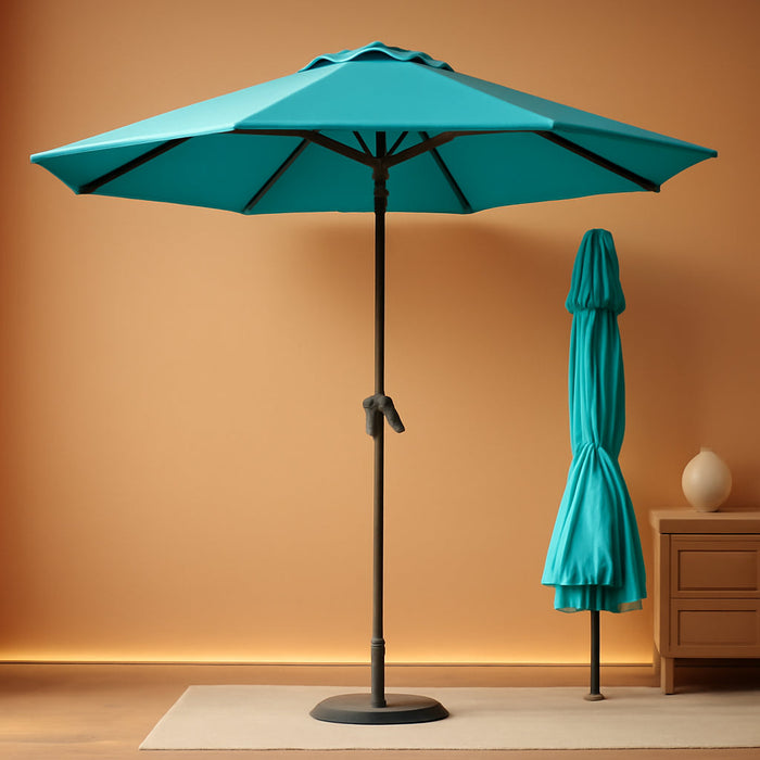 10FT Patio Umbrella, Outdoor Umbrella with Push Button Tilt and Crank, 8 Sturdy Ribs, UV Protection & Waterproof Market Umbrella for Pool, Backyard, Beach,Deck