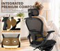 Ergonomic Massage Office Chair with Footrest, Comfy Computer Chair, Black