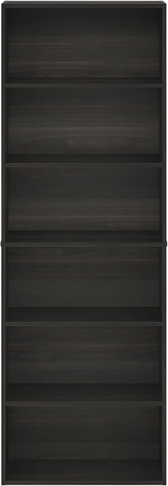 Jaya Simply Home Free Standing 6-Tier Open Storage Bookcase, Espresso