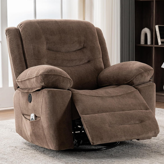 Large Power Recliner with Massage, Heat, and USB