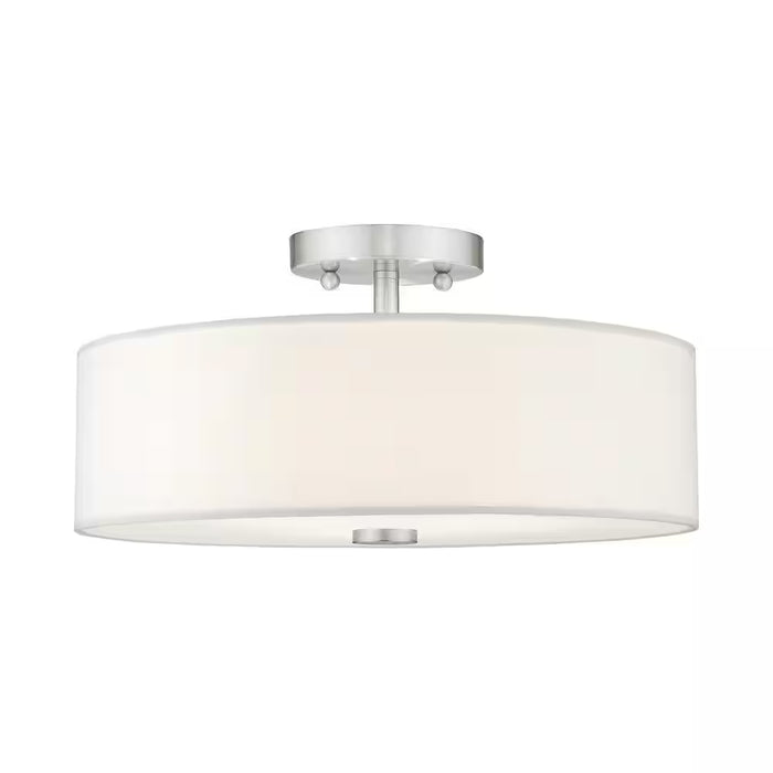 Mercury 3 Light Brushed Nickel Flush Mount