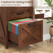 Vertical File Cabinet with 3 Drawers for Home Office, Walnut
