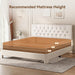Queen Bed Frame, Velvet Fabric Upholstered Platform Bed with Button Tufted Headboard, Strong Wooden Slats Support, Noise Free, Easy Assembly, Adjustable Headboard, No Box Spring Needed, Beige | Plush Velvet, Varied Fit, Velero Design, Rounded Legs