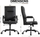 OWTHY Office Desk Chair,Leather Conference Room Chairs with Wheels,Modern High Back Executive Office Chair with Memory Foam,Ergonomic Swivel Computer Chair for Home Office,Black