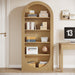 Tribesigns 70.9" Tall Bookshelf, 5-Tier Arched Bookcase with Open Shelves, Wooden Free-Standing Display Shelves with Storage for Living Room, Home Office, Bedroom